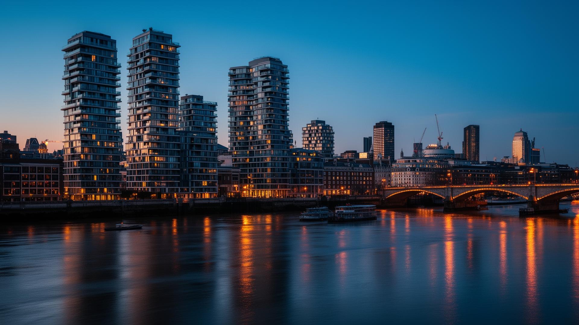 London skyline at dusk